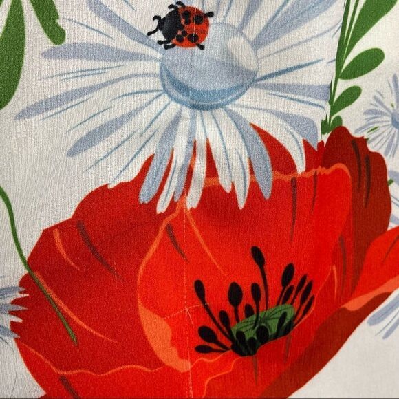 L’Atiste By Amy High Waisted Wide Leg Floral Cropped Pants size Small - Picture 15 of 15